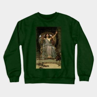 Circe Offering the Cup to Ulysses by John William Waterhouse Crewneck Sweatshirt
